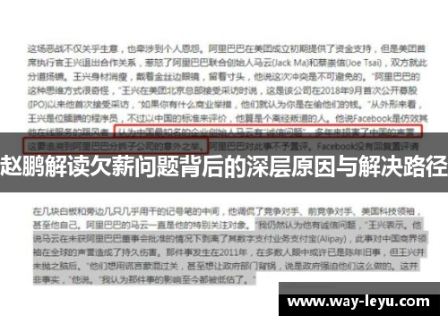 赵鹏解读欠薪问题背后的深层原因与解决路径 赵鹏解读欠薪问题背后的深层原因与解决路径